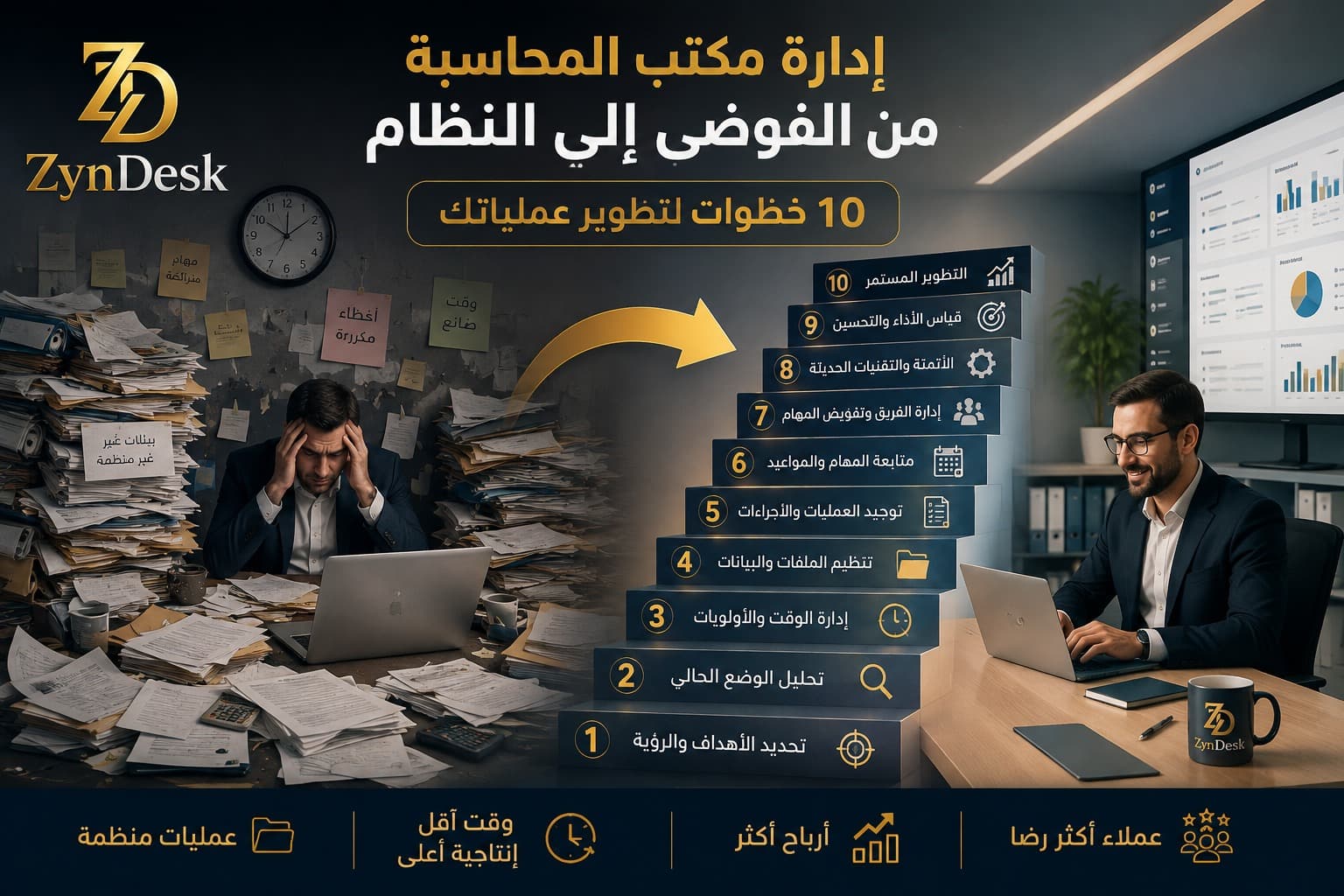 إدارة مكتب المحاسبة من الفوضى إلى النظام: 10 خطوات لتطوير عملياتك
